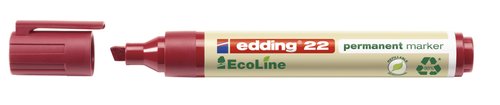 EDDING - MARCADOR PERMANENTE 22 ECOLINE BISELADO ROJO (Ref.22002)