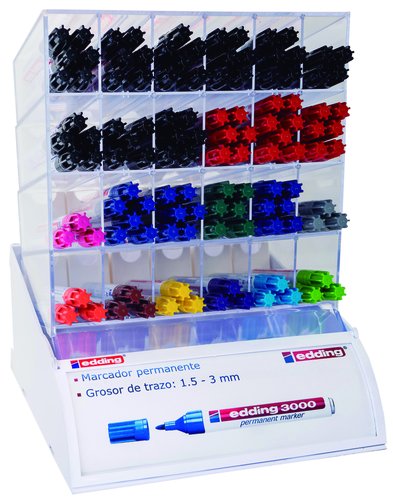 EDDING - MARCADOR PERMANENTE 3000 CONICO EXPOSITOR de 120 (Ref.50632)