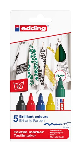 EDDING - MARCADOR TEXTIL 4500 CAJA de 5 (Ref.45005S)