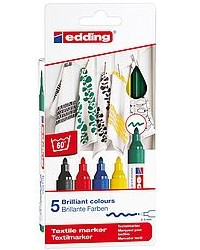 EDDING - PACK 5 MARCADORES PARA TEXTILES. (Ref.4500-5-S)