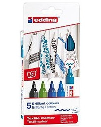 EDDING - PACK 5 MARCADORES TEXTILES. COLORES FRÍOS. (Ref.4500-5-S-099)