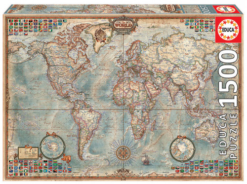 EDUCA BORRÁS - Educa Political Map of The World Puzzle rompecabezas 1500 pieza(s) (Ref.16005)