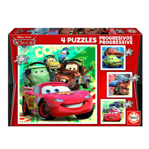 EDUCA BORRÁS - PUZZLE PROGRESIVOS CARS 2 12-16-20-25 DE 3-5 AÑOS EDUCA BORRAS (Ref.14942)
