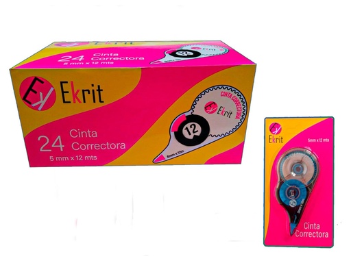 EKRIT - CINTA CORRECTORA 5MMX12M BLISTER (Ref.CORRECTION TAPE)