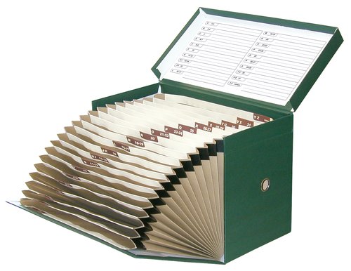 ELBA - CAJA de TRANSFERENCIAS GELTEX Fº con FUELLE 21 cm VERDE 20 DPTOS.(4292102) (Ref.100580266)