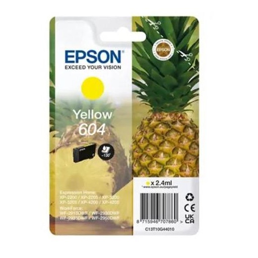 EPSON - Cartucho Amarillo 604 XP-2200, WF-2910DWF Piña (Ref.C13T10G44010)
