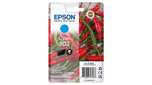 EPSON - Cartucho Cian 503 WF-2960dwf,WF-2965dwf, XP-5205 Pimiento (Ref.C13T09Q24010)