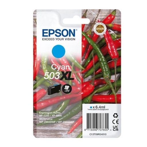 EPSON - Cartucho Cian 503XL WF-2960dwf,WF-2965dwf, XP-5205 Pimiento (Ref.C13T09R24010)