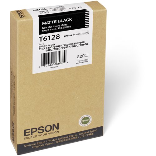 EPSON - CARTUCHO INKJET STYLUS PRO 7450/9450/7400/9400/7880/9880/7800/9800 220ML NEGRO (Ref.T612800)
