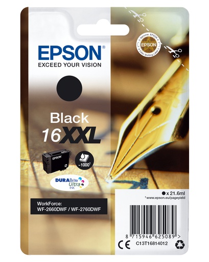 EPSON - Cartucho Negro 16XXL Workforce 2660DWF RF/AM Tag (Ref.C13T16814022)