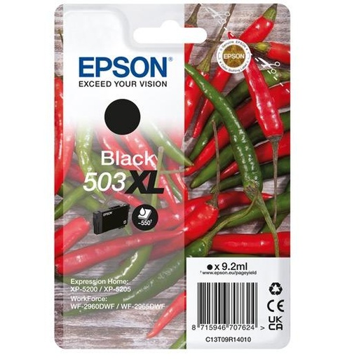 EPSON - Cartucho Negro 503XL WF-2960dwf,WF-2965dwf, XP-5205 Pimiento (Ref.C13T09R14010)