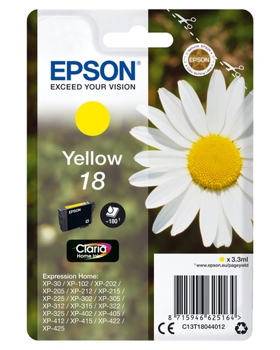 EPSON - Expression Home XP-102/205/305/405 Cartucho Amarillo (Radiofrecuencia) (Ref.C13T18044022)