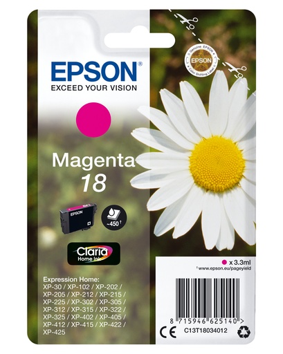 EPSON - Expression Home XP-102/205/305/405 Cartucho Magenta (Radiofrecuencia) (Ref.C13T18034022)