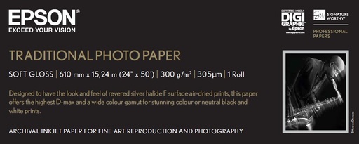 EPSON - GF papel Photo Traditional 24 x 15,2m - 300 g/m2 (Ref.C13S045055)