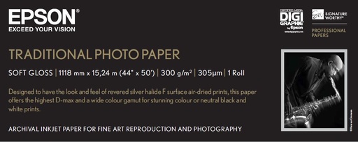 EPSON - GF papel Photo Traditional 44 x 15,2m - 300 g/m2 (Ref.C13S045056)