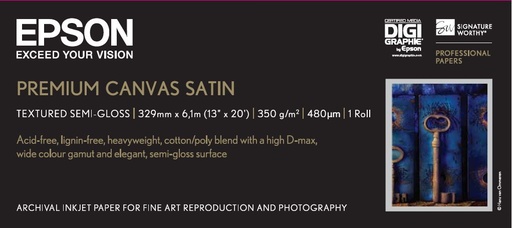 EPSON - GF Papel Premium Canvas Satin, 13 x 6.1m, 350g/m2 (Ref.C13S041845)