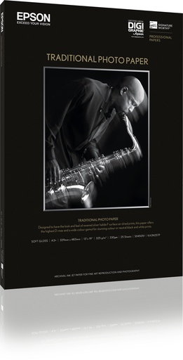 EPSON - GF Papel Traditional Photo A2, 25h - 330 g/m2 (Ref.C13S045052)