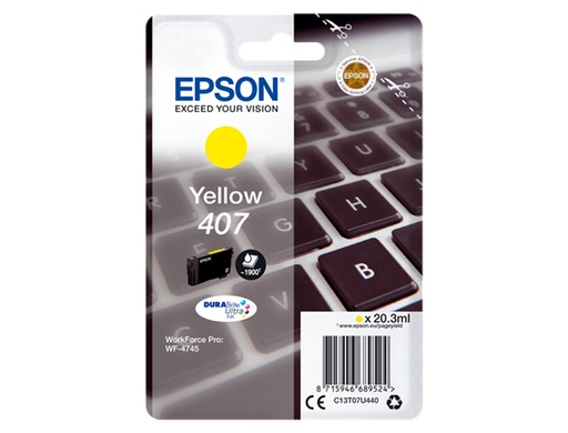 EPSON - INK-JET 407L CLAVIER WF-4745 SERIES AMARILLO 1900 PAGINAS (Ref.C13T07U440)