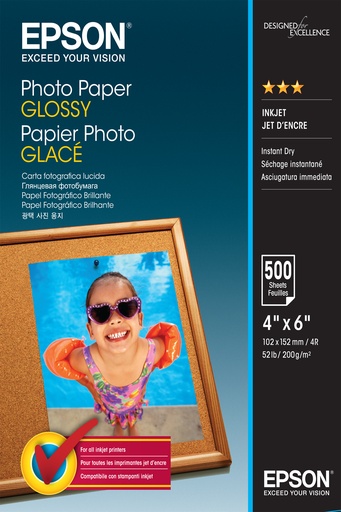 EPSON - Papel Photo Glossy 10x15cm 500 hojas 200 grs (Ref.C13S042549)