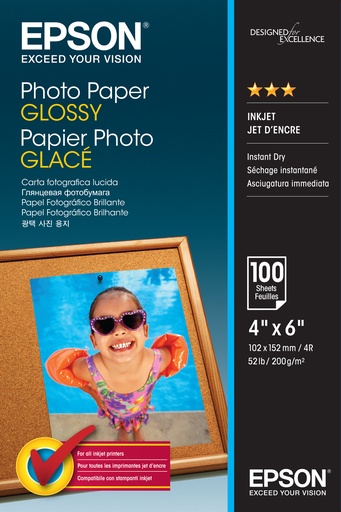 EPSON - Papel Photo Paper Glossy 10x15cm 100 hojas (Ref.C13S042548)