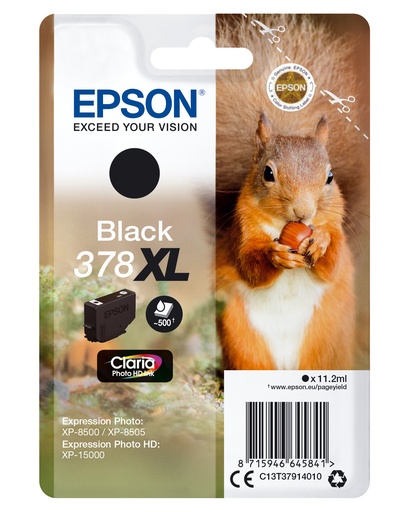 EPSON - Singlepack Black 378XL Claria Photo HD Ink con RF (Ref.C13T37914020)