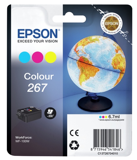 EPSON - Singlepack Colour 267 ink cartridge with RF (Ref.C13T26704020)