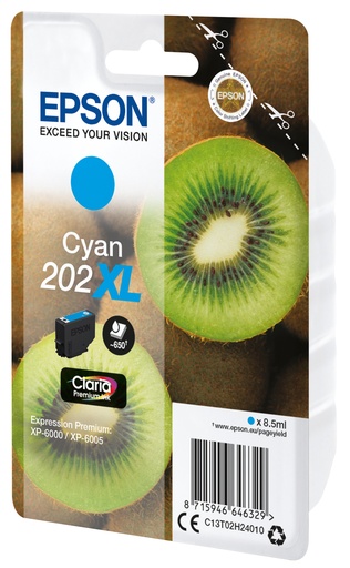 EPSON - Singlepack Cyan 202XL Claria Premium Ink con RF (Ref.C13T02H24020)