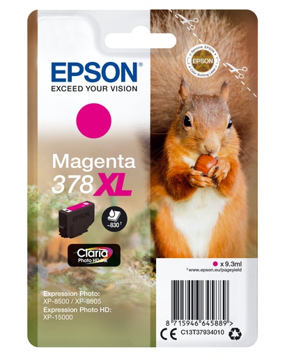 EPSON - Singlepack Magenta 378XL Claria Photo HD Ink con RF (Ref.C13T37934020)