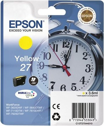 EPSON - WorkForce WF-3000 y WF-7000 Cartucho Amarillo nº27 (etiqueta RF) (Ref.C13T27044020)
