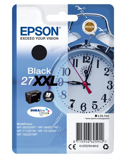 EPSON - WorkForce WF-3000 y WF-7000 Cartucho Negro de Alta Capacidad nº27XXL (etiqueta RF) (Ref.C13T27914022)