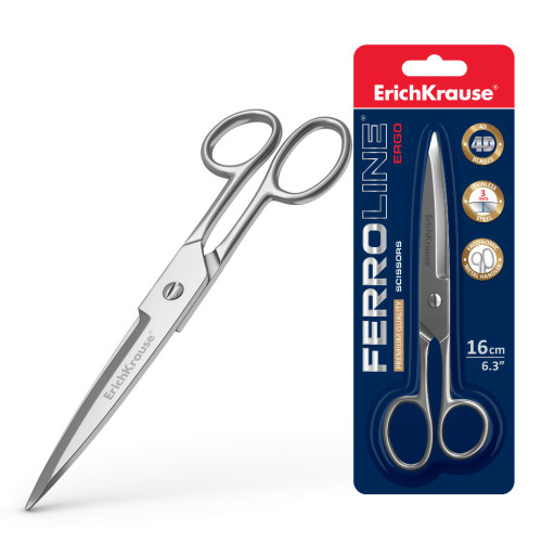 ERICH KRAUSE - BLÍSTER TIJERAS FERRO 16 CM (Ref.14851)