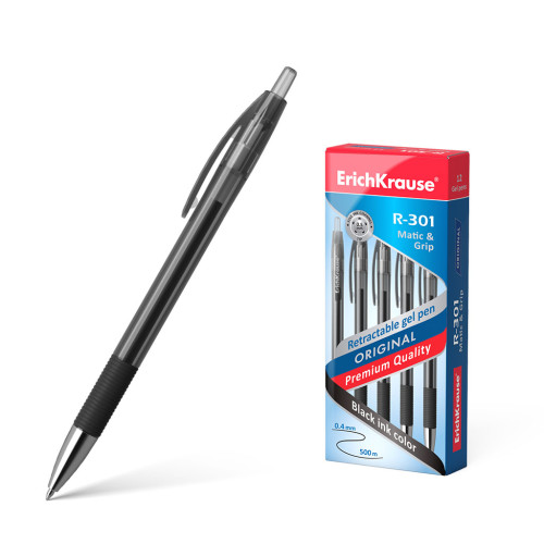 ERICH KRAUSE - BOLÍGRAFO DE GEL AUTOMÁTICO R-301 ORIGINAL GEL MATIC&GRIP, COLOR DE LA TINTA: NEGRO (Ref.46815)