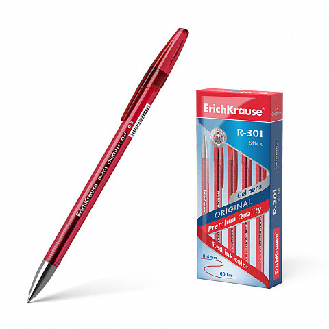 ERICH KRAUSE - BOLÍGRAFO DE GEL R-301 ORIGINAL GEL 0.5, COLOR DE LA TINTA: ROJO (Ref.42722)