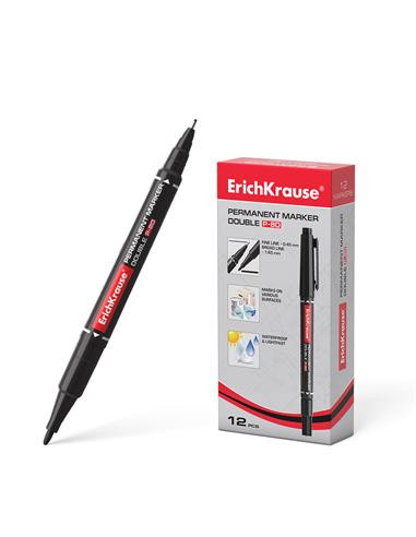 ERICH KRAUSE - MARCADOR PERMANENTE DOBLE PUNTA DOUBLE P-80, COLOR: NEGRO (Ref.48183)