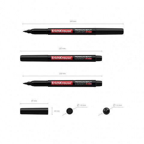 ERICH KRAUSE - MARCADOR PERMANENTE P-100, COLOR: NEGRO (Ref.12841)