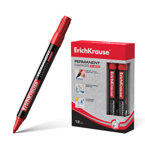 ERICH KRAUSE - MARCADOR PERMANENTE P-200 ROJO (Ref.4779)