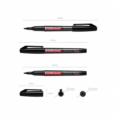 ERICH KRAUSE - MARCADOR PERMANENTE P-70, COLOR: NEGRO (Ref.37073)