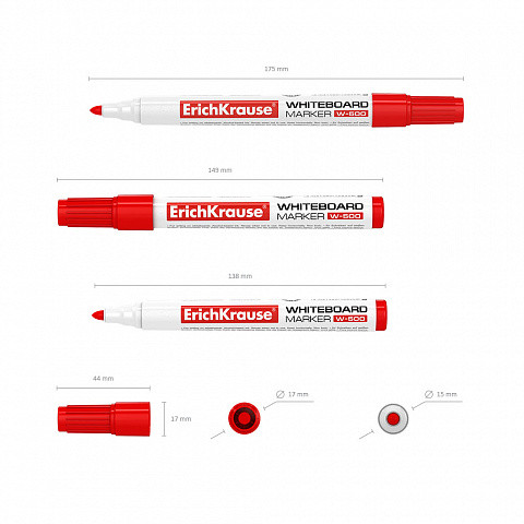 ERICH KRAUSE - MARCADOR PIZARRA BLANCA W-500, COLOR: ROJO (Ref.12847)