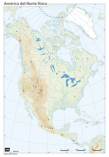 ERIK - MAPA MUDO COLOR FISICO AMERICA DEL NORTE (Ref.MM0122)