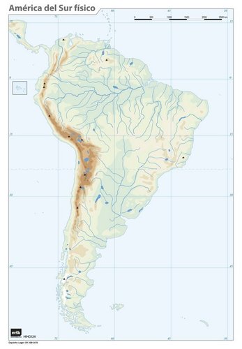 ERIK - MAPA MUDO COLOR FISICO AMERICA DEL SUR (Ref.MM0124)