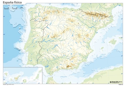 ERIK - MAPA MUDO COLOR FISICO ESPAÑA (Ref.MM0102)