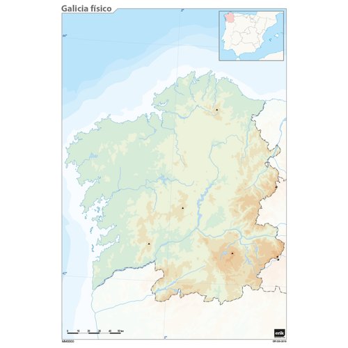 ERIK - MAPA MUDO COLOR FISICO GALICIA (Ref.MM0142)