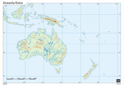 ERIK - MAPA MUDO COLOR FISICO OCEANIA (Ref.MM0138)