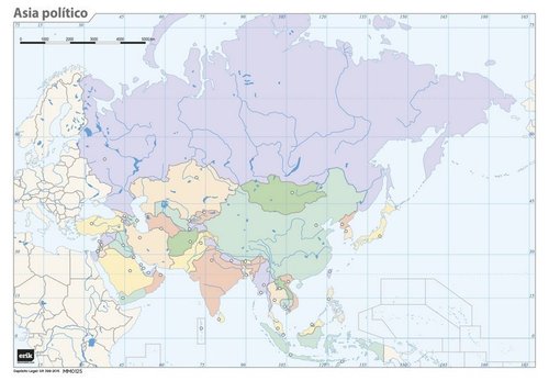 ERIK - MAPA MUDO COLOR POLITICO ASIA (Ref.MM0125)