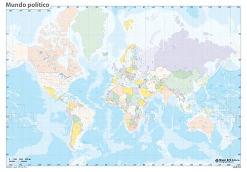 ERIK - MAPA MUDO COLOR POLITICO MUNDO (Ref.MM0105)