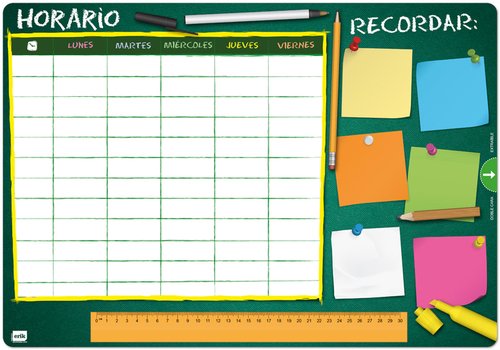 ERIK - VADE SOBREMESA ESCOLAR 35x49 HORARIO ESCOLAR (Ref.TSEH134)