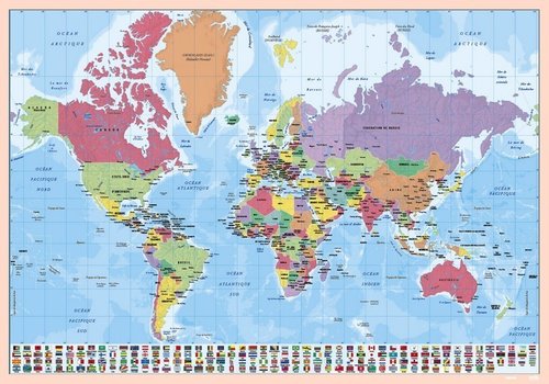 ERIK - VADE SOBREMESA ESCOLAR 35x49 MAPA MUNDO (Ref.TSEH293)
