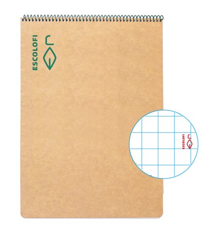 ESCOLOFI - Pack 5 BLOCKS A4 Apaisado - Cuadricula 5x5 - 100h - 80g ECOLOGICO (Ref.130045500)