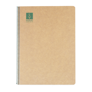 ESCOLOFI - CUADERNO ESPIRAL DIN-A4 RECICLADO FSC 50 HOJAS 80G. HORIZONTAL CON MARGEN.GREEN (Ref.130200704)