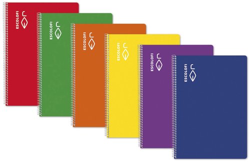 ESCOLOFI - LIBRETA ESPIRAL TAPA DURA 50H CUARTO 70GR CUADRÍCULA 6X6 C/M AMARILLO -5U- (Ref.180.9355.03)
